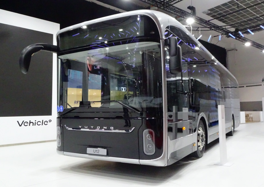 Yutong U12 all-electric bus showcased at Busworld 2019