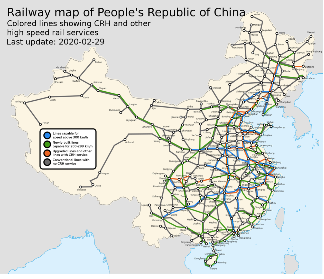 China railway map