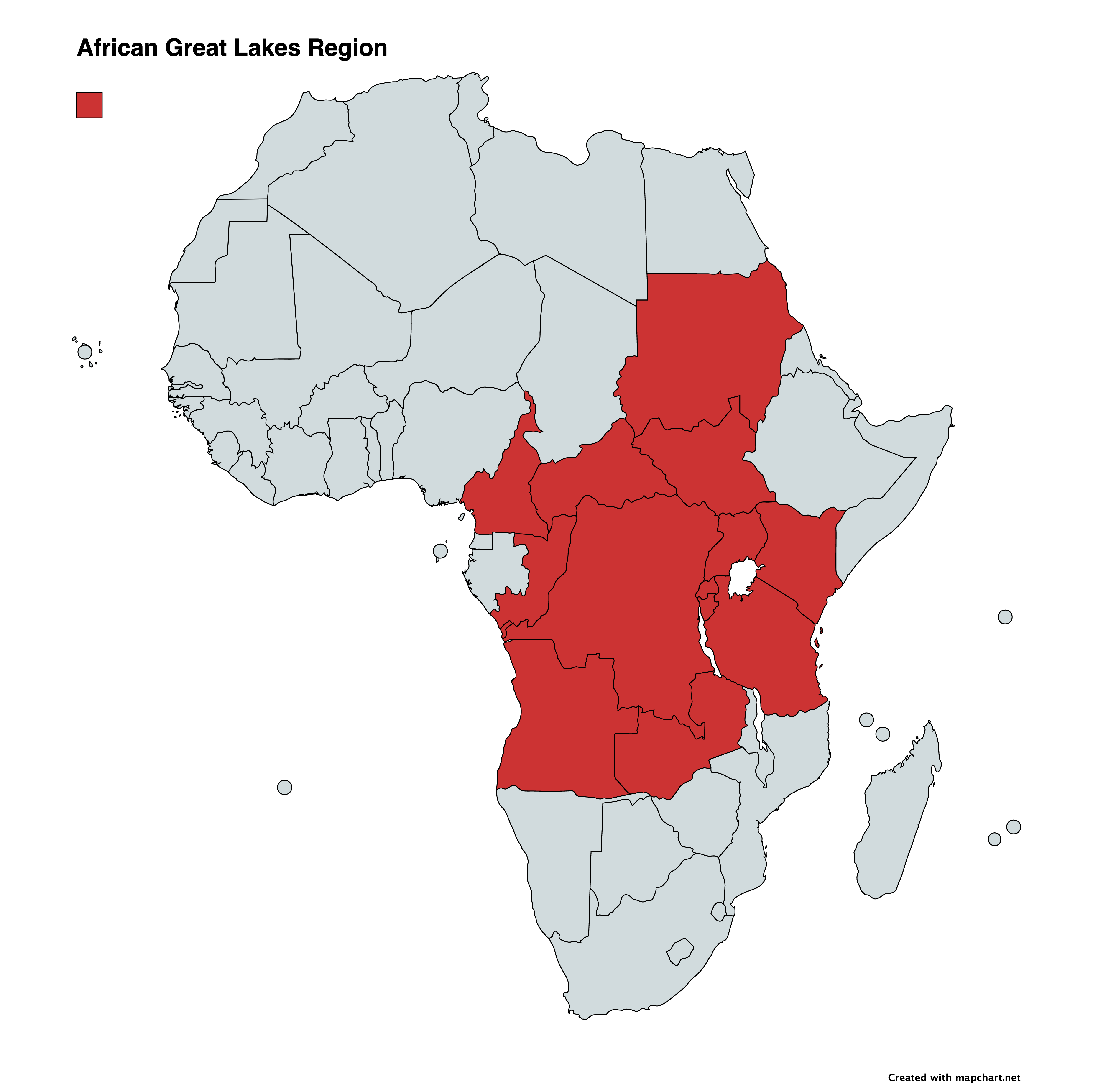 A graphic of the Africa Great Lakes region