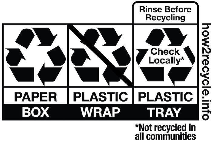 An example of a How2Recycle label for multi-component packaging. Credit: how2recycle.info