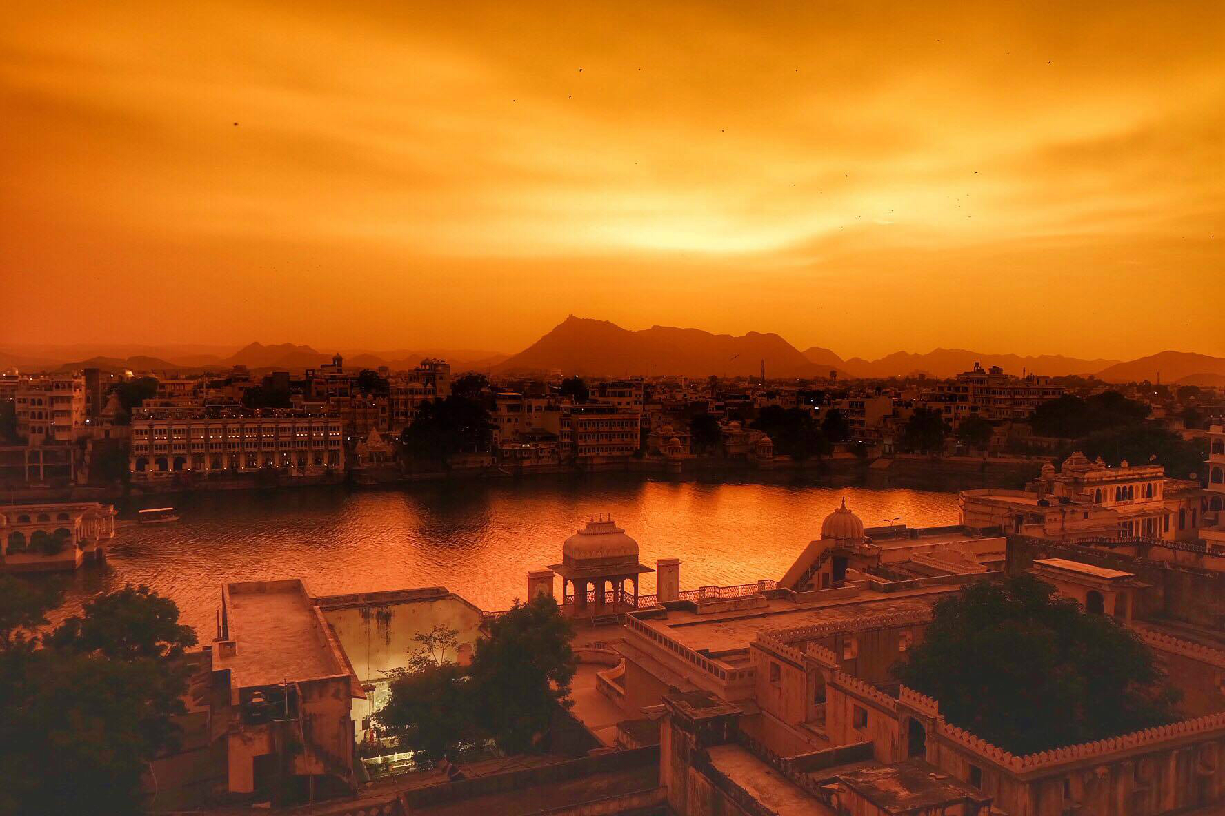 Sunset over Udaipur, India