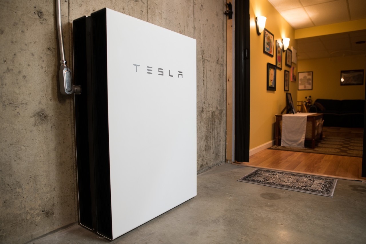 A Tesla Powerwall in a Colchester, VT home.
