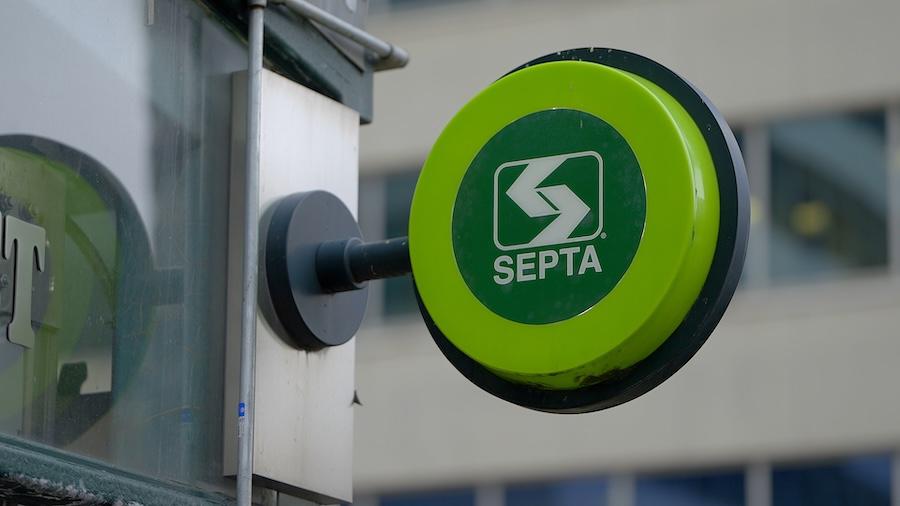 Green SEPTA transportation sign in Philadelphia