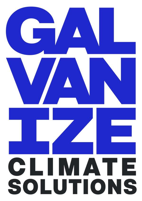 The words 'Galvanize Climate Solutions' in large blue and black block letters
