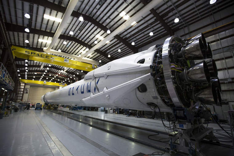 SpaceX CRS-Falcon 9 in hangar