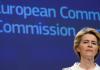 European Commission President Ursula von der Leyen speaks during a media conference at EU headquarters.