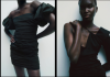 Screenshot from the Zara Lanzatech partnership website — two images of a Black woman wearing a black dress