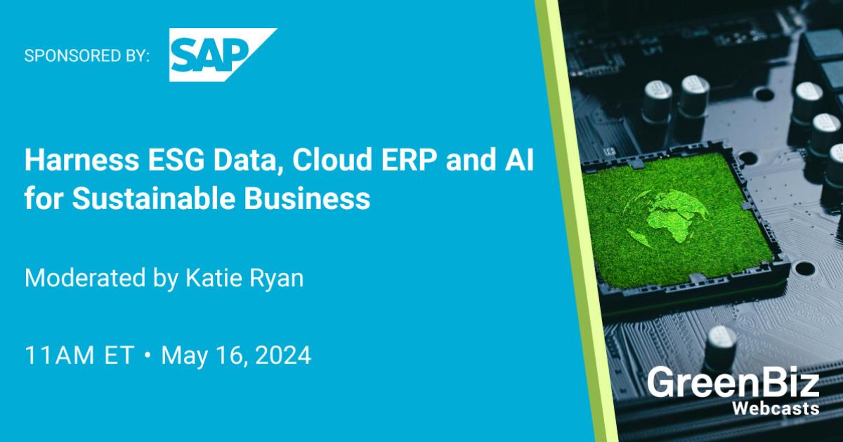 Harness ESG Data, Cloud ERP and AI for Sustainable Business