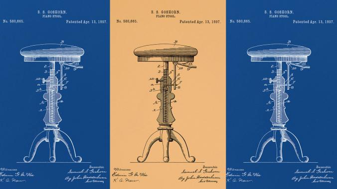 Blueprint of a 3-legged stool