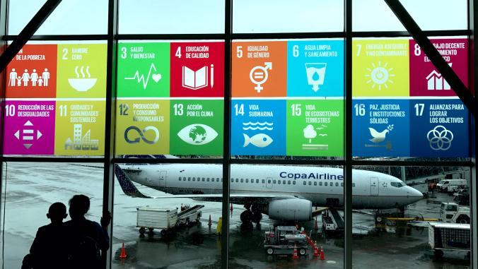 SDG imagery in an airport