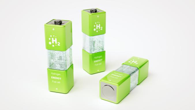  3d render concept of hydrogen fuel cell battery