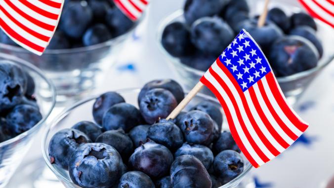 Blueberries with American Flag