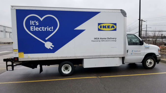 An IKEA EV managed by Fluid Truck