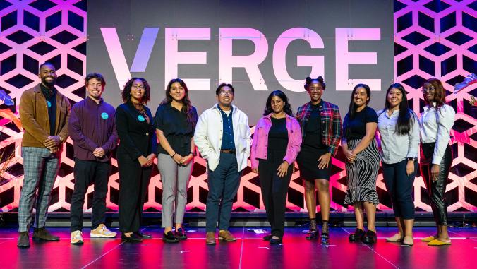 10 Emerging Leaders stand on the VERGE 22 Stage