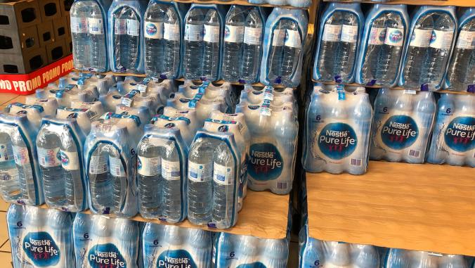 Nestlé water in a Luxembourg supermarket in 2018.