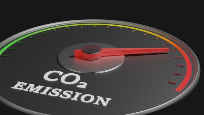 Concept of a CO2 emissions meter.