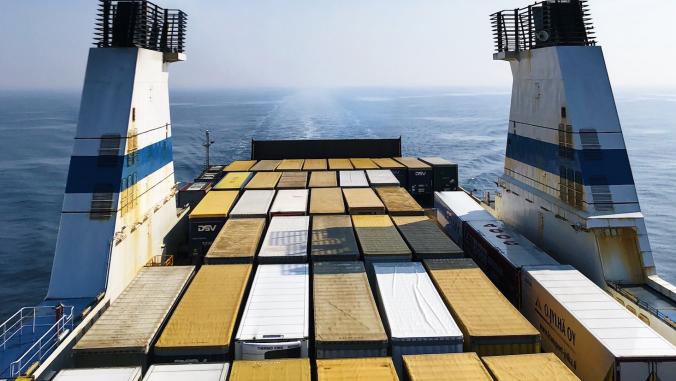 A ship with cargo containers. Source: Pexels/Anastasia Pavlova